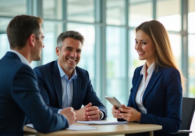 Professionista durante una simulazione di colloquio di lavoro
